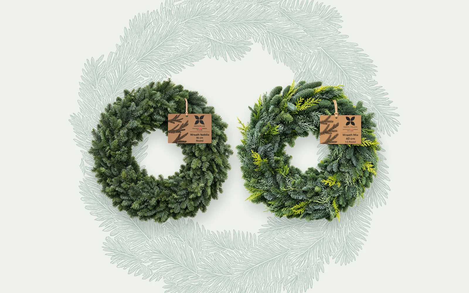 Wreath Nobilis en Wreath Mix van Nordic Foliage